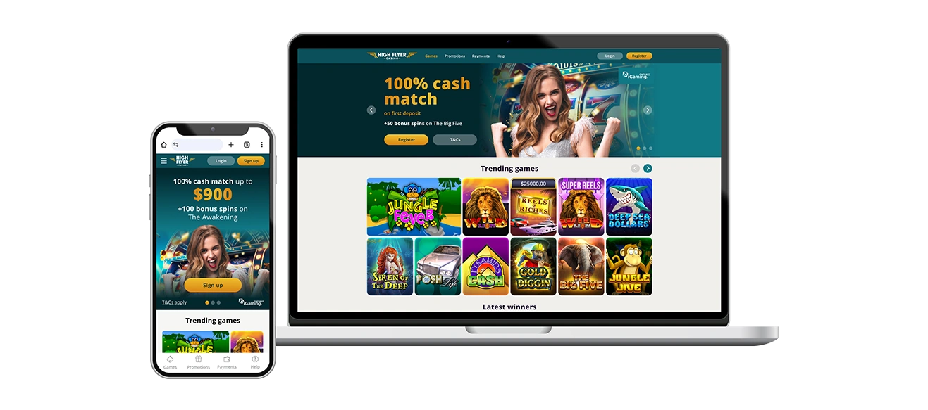 Screenshot dell'app HighFlyer Casino